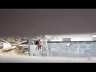 Indian woman bathing outdoors - 2